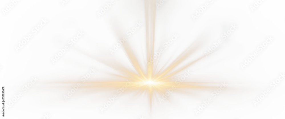 Wall mural radiant light burst with stunning beams and a soft glow, isolated on transparent background
