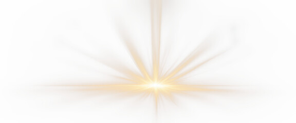 Radiant light burst with stunning beams and a soft glow, isolated on transparent background 