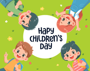 Fototapeta premium Kids Illustration for world children's day celebration 2