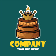 Birthday cake bread illustration design for various branding, sticker, cake catering needs