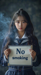 Students delivering anti-smoking messages
