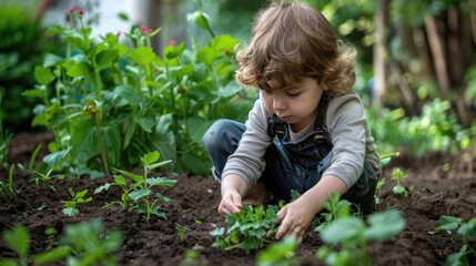 Young Child Planting Seeds as a Symbol of Future Growth