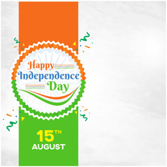 August 15, India Happy Independence Day. Logo Unit Template Vector Design