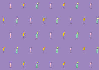 シンプルな線で描いたお酒のイラストの背景