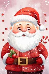 Santa Claus Watercolor Design Vector Illustration.