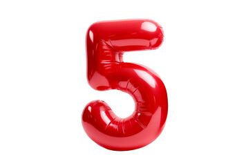 inflatable ball figured red number on a transparent background