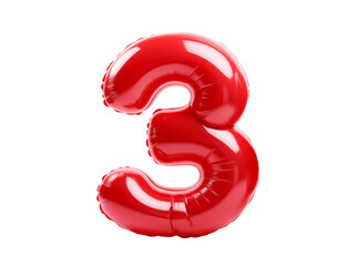 inflatable ball figured red number on a transparent background