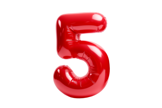 inflatable ball figured red number on a transparent background - Powered by Adobe