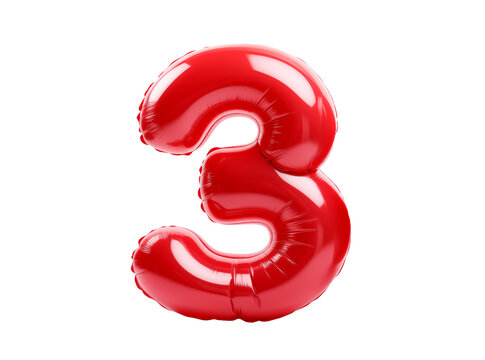inflatable ball figured red number on a transparent background