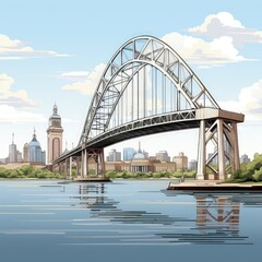 Obraz premium Flat Illustration of a Desert in Memphis Style 2D Vector