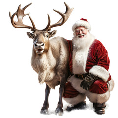 santa claus and reindeer