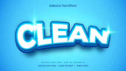 Clean text effect - 3d editable text effect style.