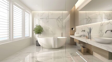 Fototapeta premium clean bathroom with glass walls