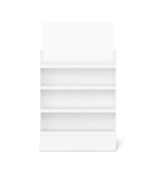 Store shelf for presentations on a white background. Vector illustration. Can be use for template your design, promotion, advertising. EPS10.  © realstockvector