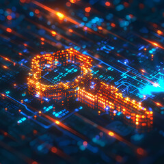 Fototapeta premium Digital Security Key