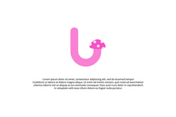 letter u masroom minimal logo