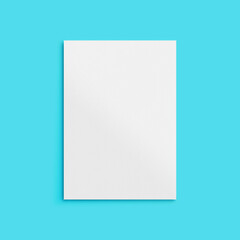 A4 Paper Mockup on Blue Background