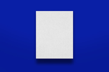 A4 Paper Mockup on Ultramarine Background