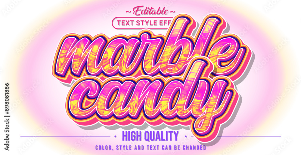 Poster Editable text style effect - Marble Candy text style theme.