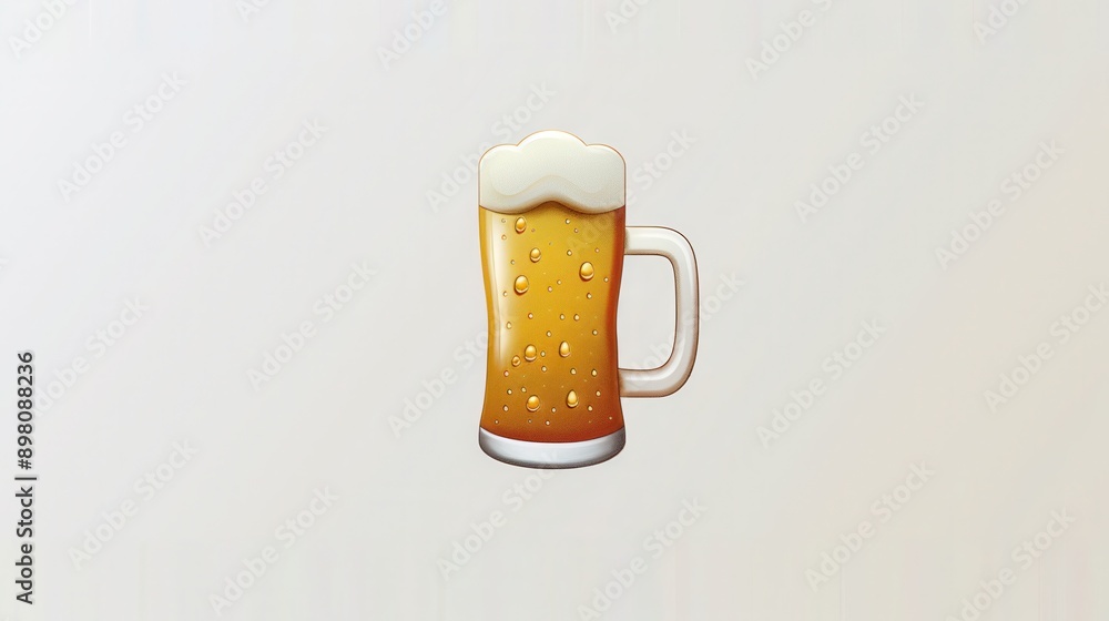 Poster a simple beer logo, depicting a glass of beer with foam on top, is displayed on a white background. 