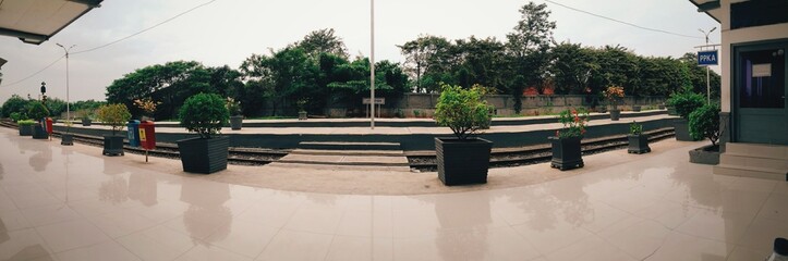 view at the train station in edit - Cikarang Indonesia Station 2016