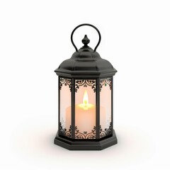 eerie mantelpiece lantern on solid white background, single object