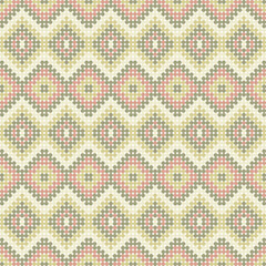 Geometric Seamless Pattern: Pastel Pink, Green, and Beige Diamonds. A delicate and intricate pattern with pastel pink, green, and beige diamonds, perfect for adding a touch of elegance to any design. 