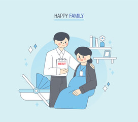 행복한 출산장려 가족 일러스트 03