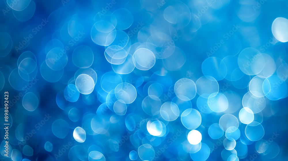 Poster blue abstract glitter background bokeh, festive bright light abstract background copy space, bright 