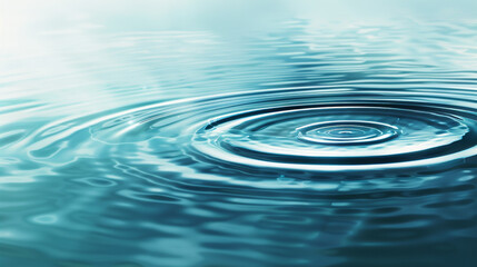 A peaceful picture shows a water ripple spreading out in shades of blue. It makes you feel calm and relaxed.