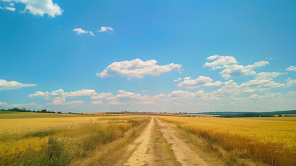 Fototapeta premium Enjoy the summer vibes with this refreshing background featuring a bright blue sky and a cheerful summer day.