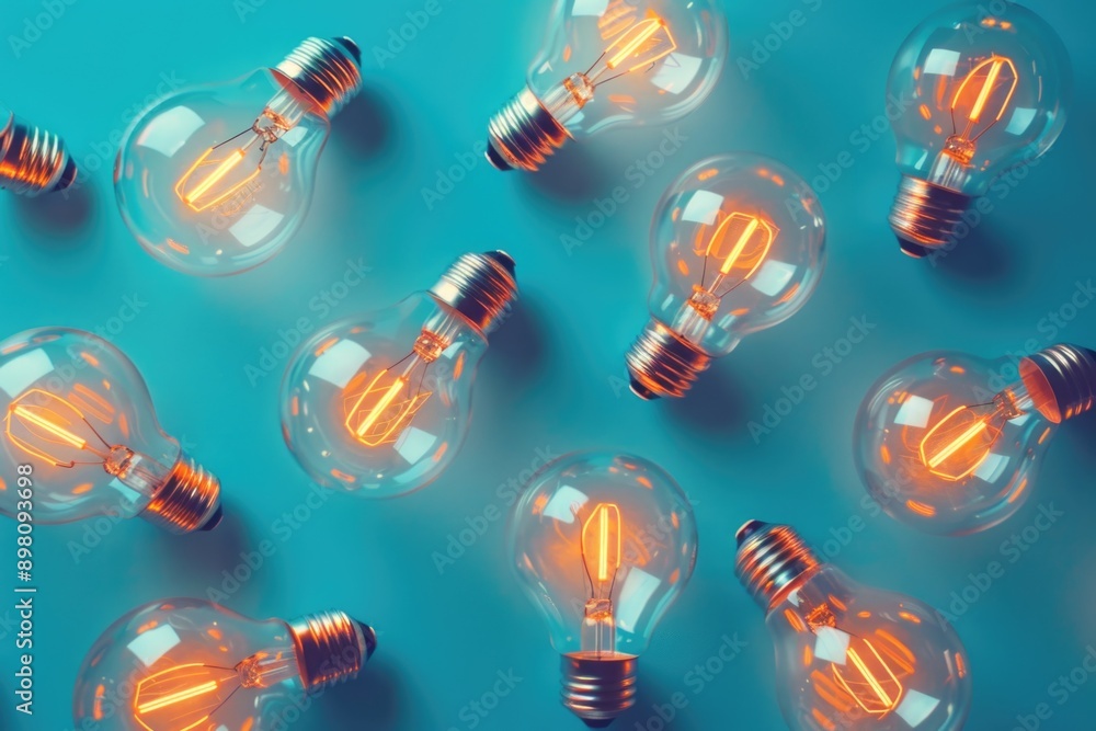 Poster energy efficient, brightly lit led bulbs arranged in a circular pattern, creating a striking and cre