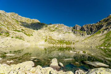 Tatra mountains lakes and waterfall in Slovakia © ttinu