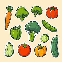 Hand drawn vegetables background