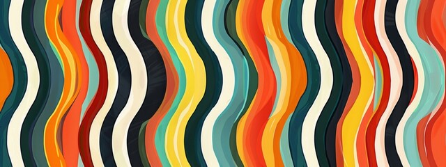 Obraz premium Bold colorful bent stripes.