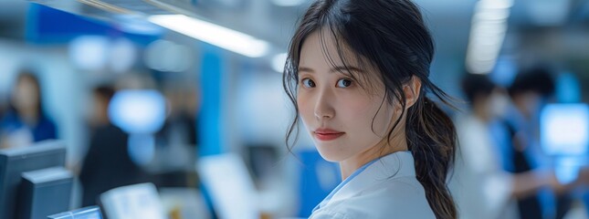 a korean government employee using a grp software to report on public spending. cost calculation through statistical data analysis.