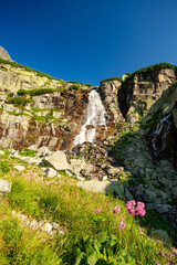 Tatra mountains lakes and waterfall in Slovakia © ttinu