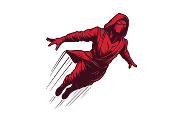 Flying man super character design.