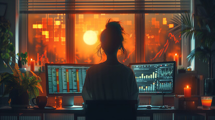 A virtual reality headset displaying immersive environments generated