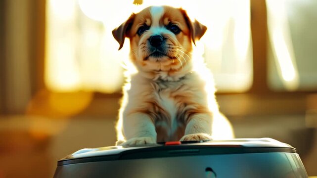 Puppy on a Robotic Vacuum