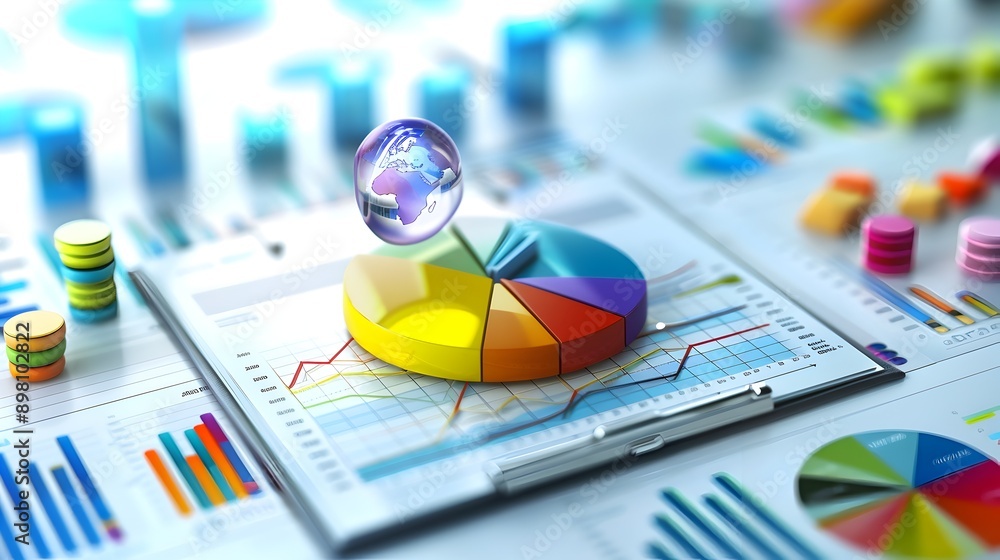 Aufkleber data-driven business models - financial analytics and market intelligence visualization