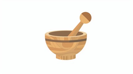 Set of two wooden mortars and pestles, handcrafted for grinding spices or rolling dough.