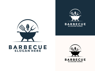 Barbecue, BBQ, Grill Logo icon vector, Barbeque Grill food and restaurant logo template