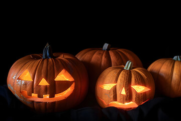 Halloween Pumpkins on black