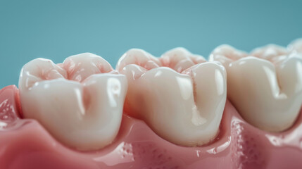 Artificial tooth roots, called dental implants, are placed in the jaw. Root canal treatment and gum disease are also part of dental care. Models of teeth help dentists learn about their field.