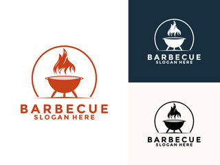 Barbecue, BBQ, Grill Logo icon vector, Barbeque Grill food and restaurant logo template