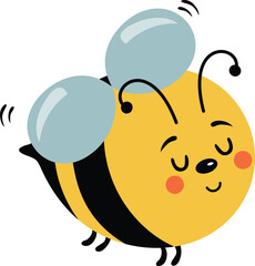 Cute bee isolated on white