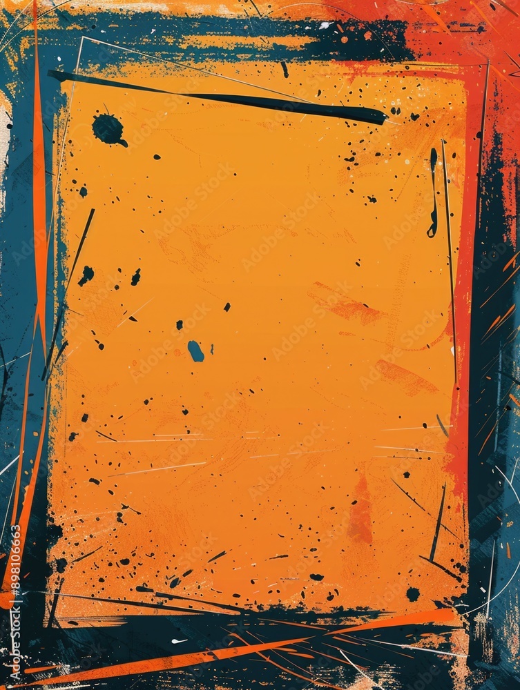 Poster bold, modern canvas print with abstract elements in vibrant colors.