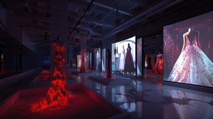 digital fashion showroom where designers showcase their collections via high-resolution 3D projections to global buyers