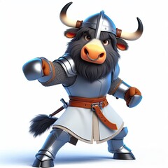 Heroic Fighter Animal with Powerful Physiques  in an Intense and Bloody War look, Displaying Tremendous Strength, Valor, and Combat Skills, Isolated on a Pristine White Background